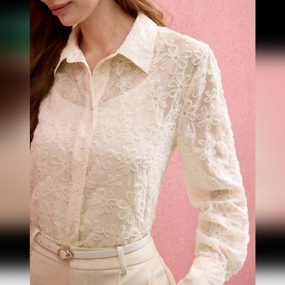 TEXTURED BUTTON UP SHIRT - Picture 4 of 4